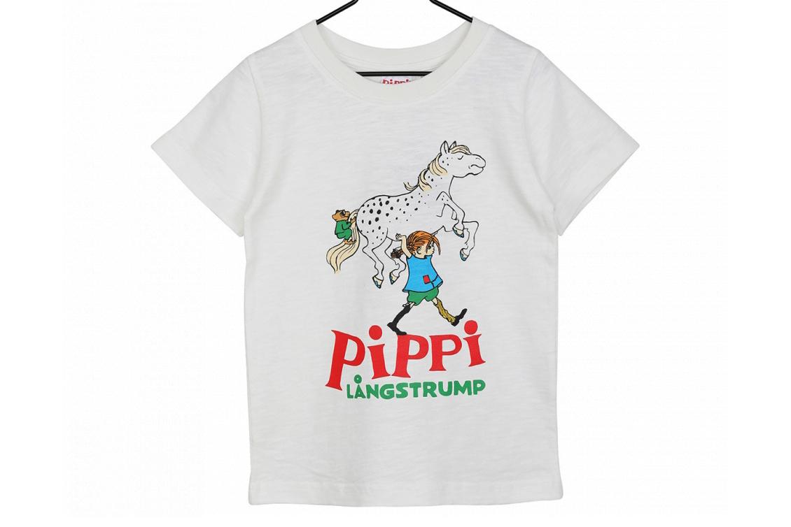 Pippi Långstrump Stilren T-Shirt Vit (Strl 104) BARN Ny