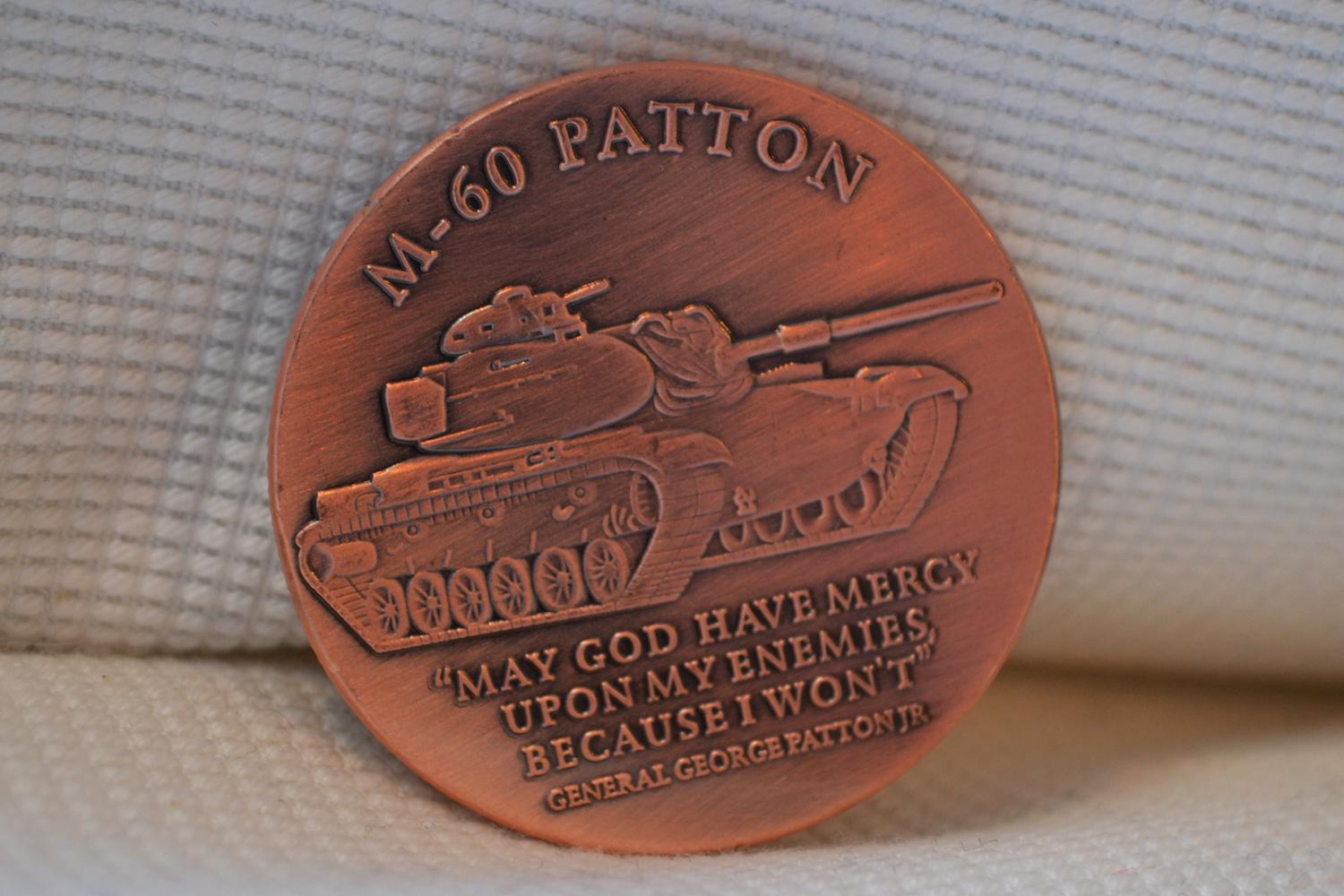 M-60 Patton Pansarvagn Brons Mynt 4cm USA Ny