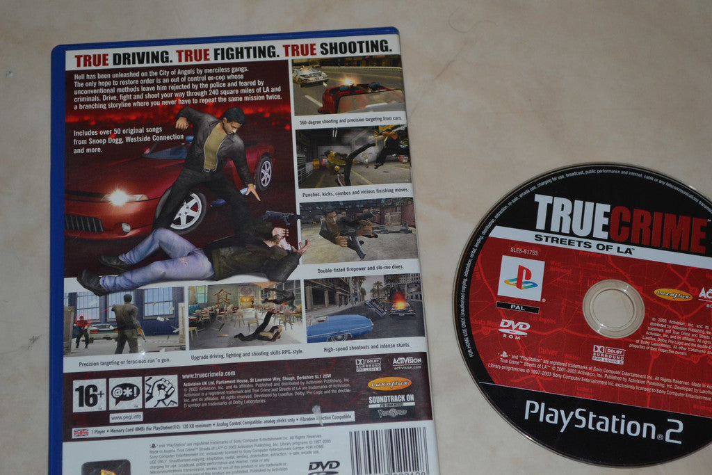True Crime Streets of LA PS2 Playstation 2 (Utan Manual) Fint Skick