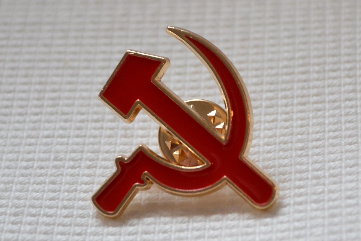 Hammaren Skäran Stilren Sovjet USSR Pin Brosch 3cm Guldplätering Ny