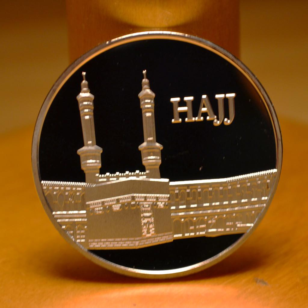Haji i Kaba, Mekka Vallfärden Resa Islam Mynt Silver Pläteri