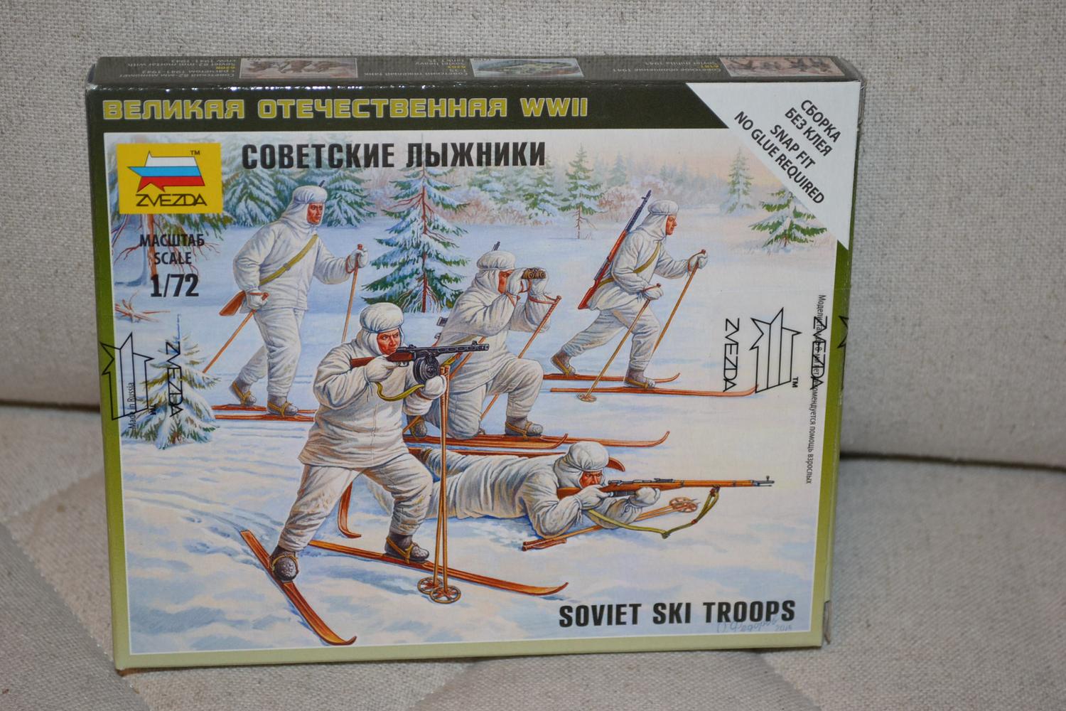 Soviet Skiers Skidåkare WW2 Ryssland Vinterkriget 1:72 Zvezda Ny