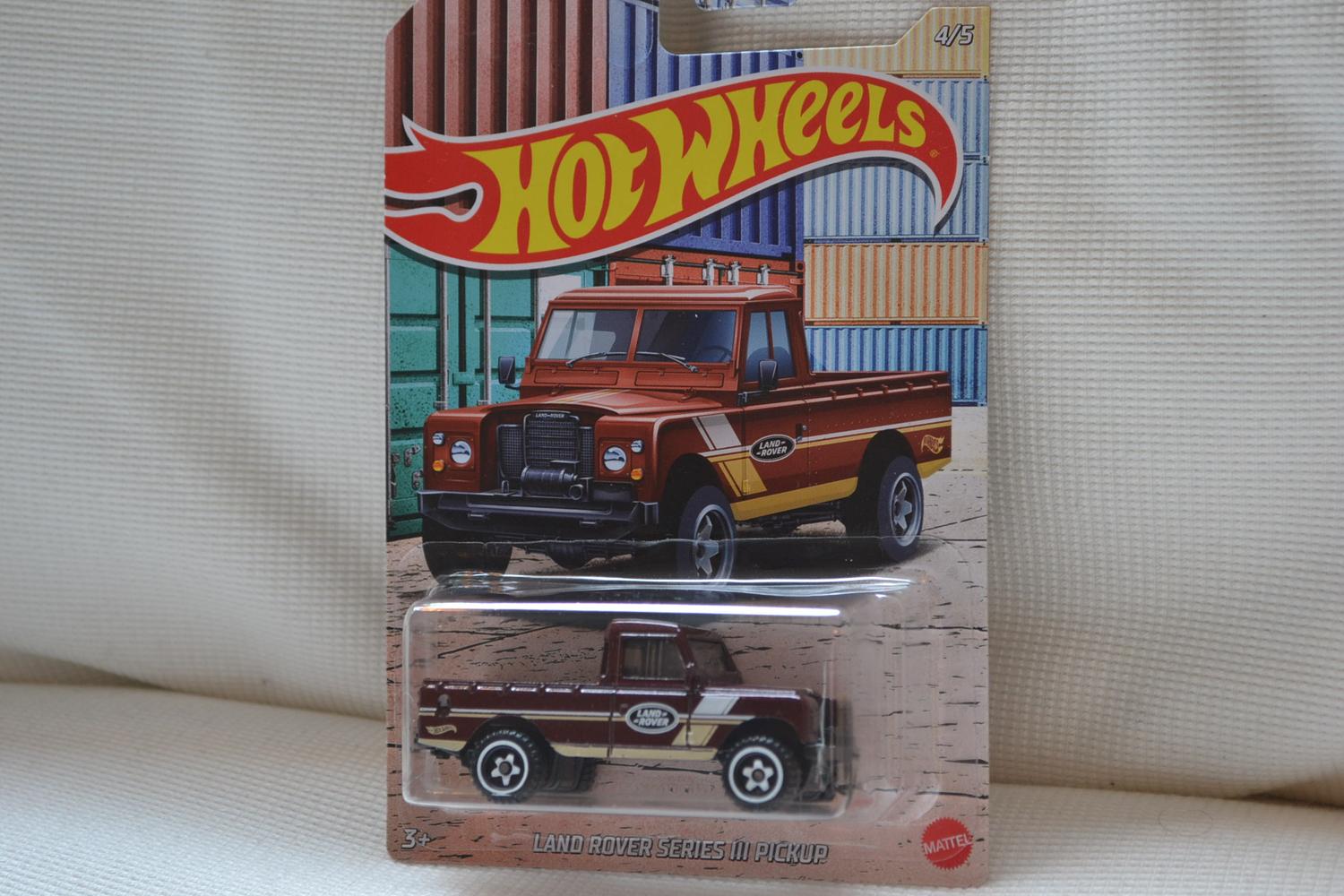 Land Rover Series III Pickup Brun 1:64 Hot Wheels (Pick-Ups USA) 7cm Ny