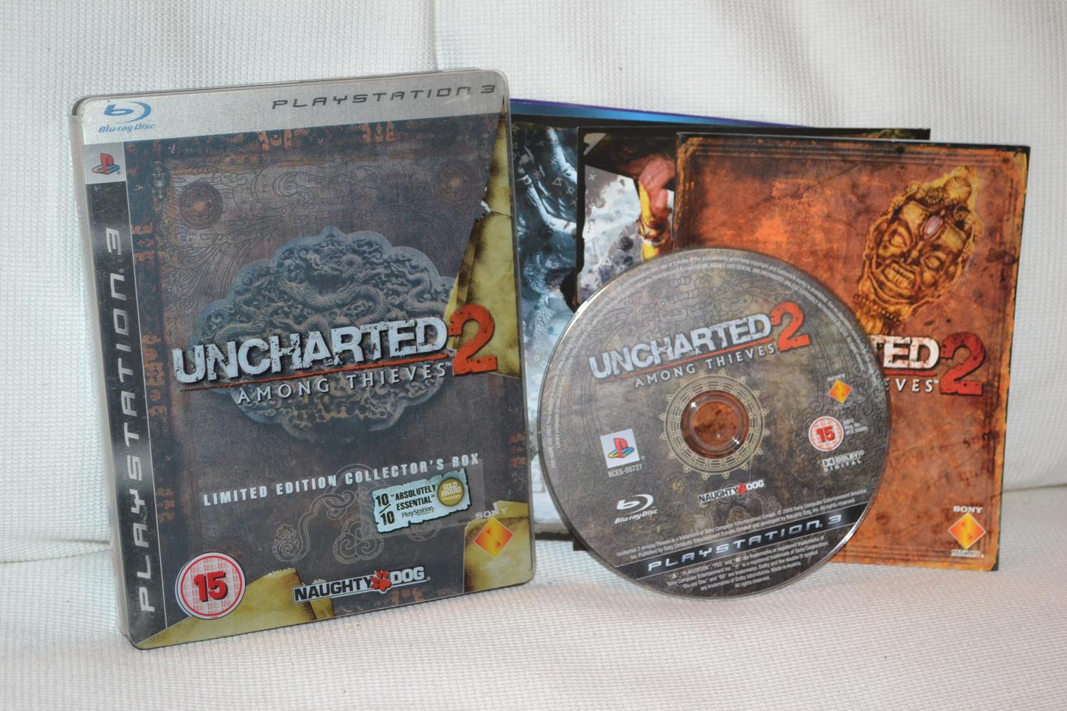 Uncharted 2 Among Thieves PLÅTBOX PS3 Playstation 3 Komplett Fint Skick