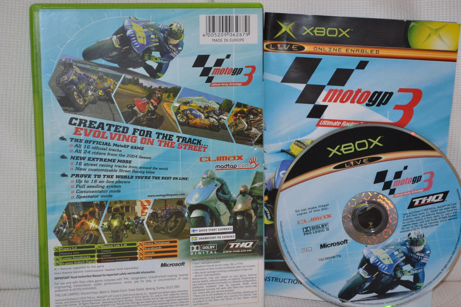 Moto GP Ultimate Racing Technology 3 MotoGP XBOX Komplett Fint Skick