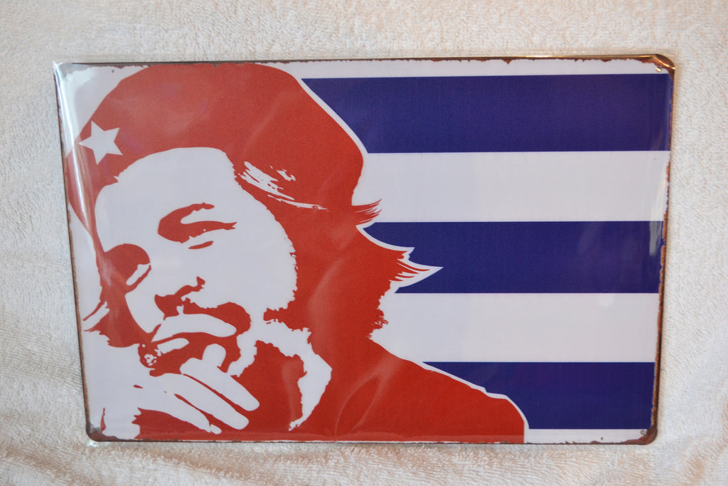 Che Guevara m. Flagga Kuba Profil Frihet Plåtskylt (20*30cm) Skylt Ny