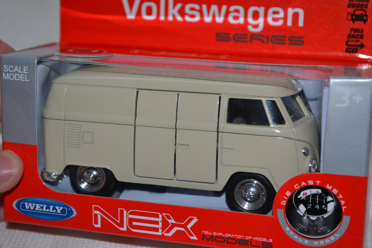 Volkswagen Bus T1 Panel Van Vit 1:34-1:39 Welly 11cm Ny