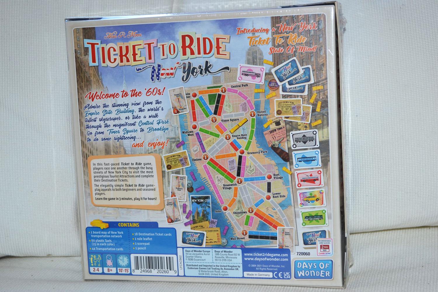 Ticket to Ride New York 1960 Brädspel ENG Ny