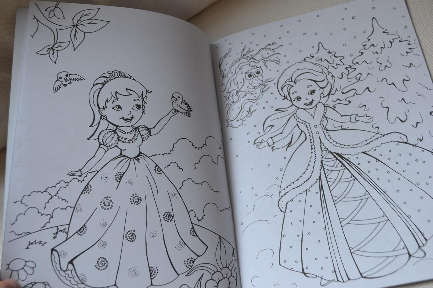 Målarbok Princesses Prinsessor Snö A4 16sidor Barn Ny