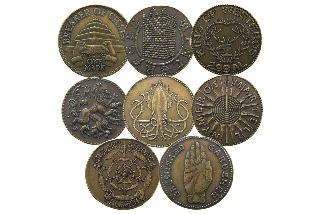 8st Mynt 1/2 Dragon (Olika Hus, Stark mfl) Game of Thrones S