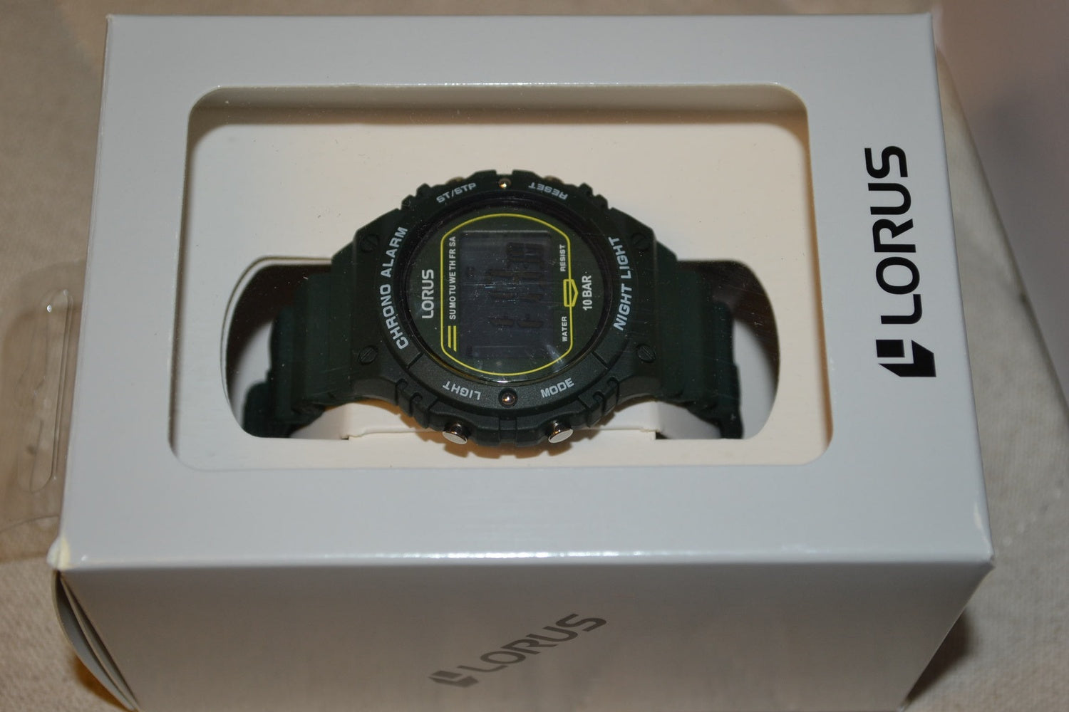 Lorus Grön Träning Digital Armbandsur Klocka 39mm Plast R2309PX9 Ny