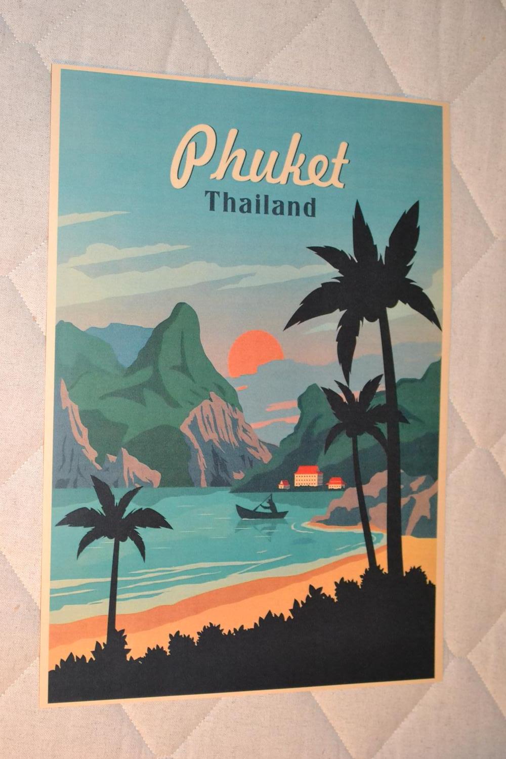 Phuket Thailand Vintage Poster Affisch 30*42cm Ny