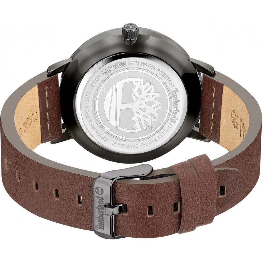 Timberland Krämvit Brun Läder Armbandsur Klocka 43mm TDWGB2091601 Ny