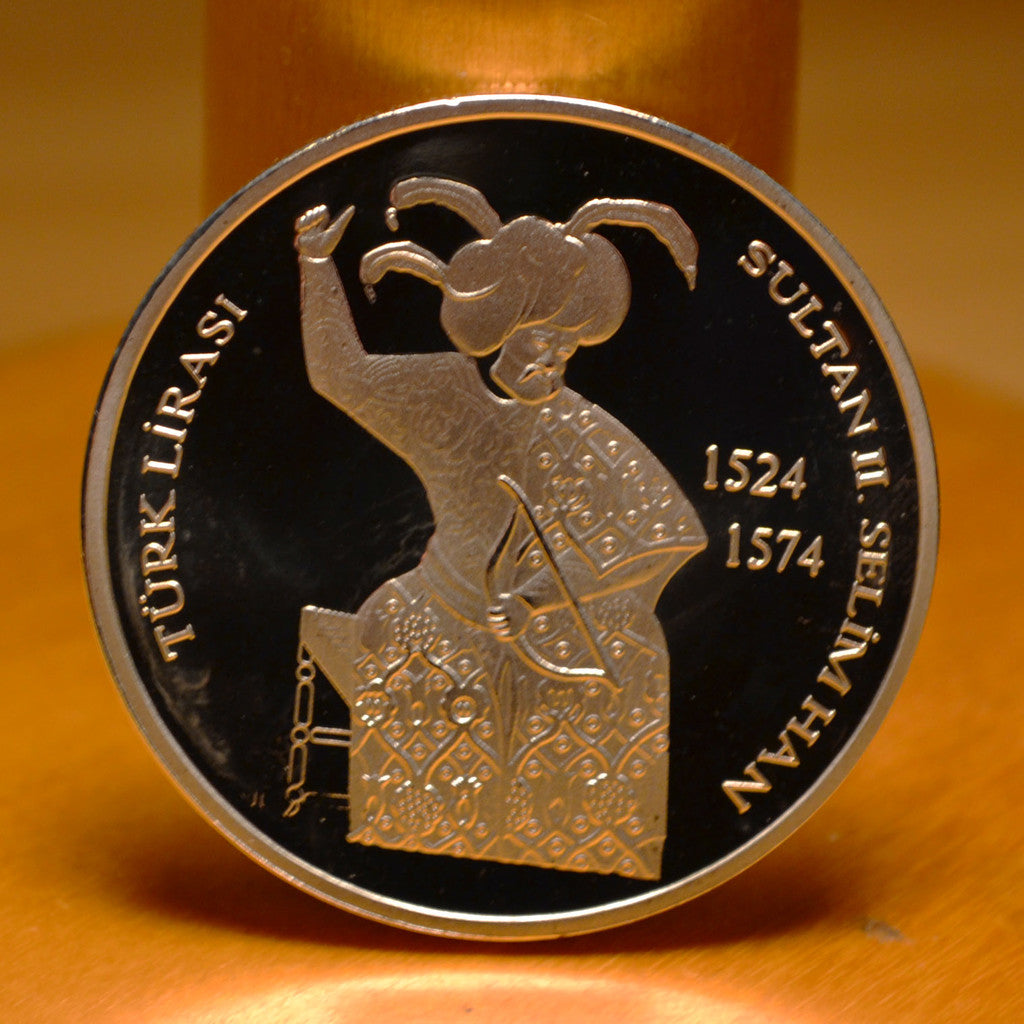 Sultan Selim II Han Kung/Kejsare 1524-1574 Mynt Silver Pläte