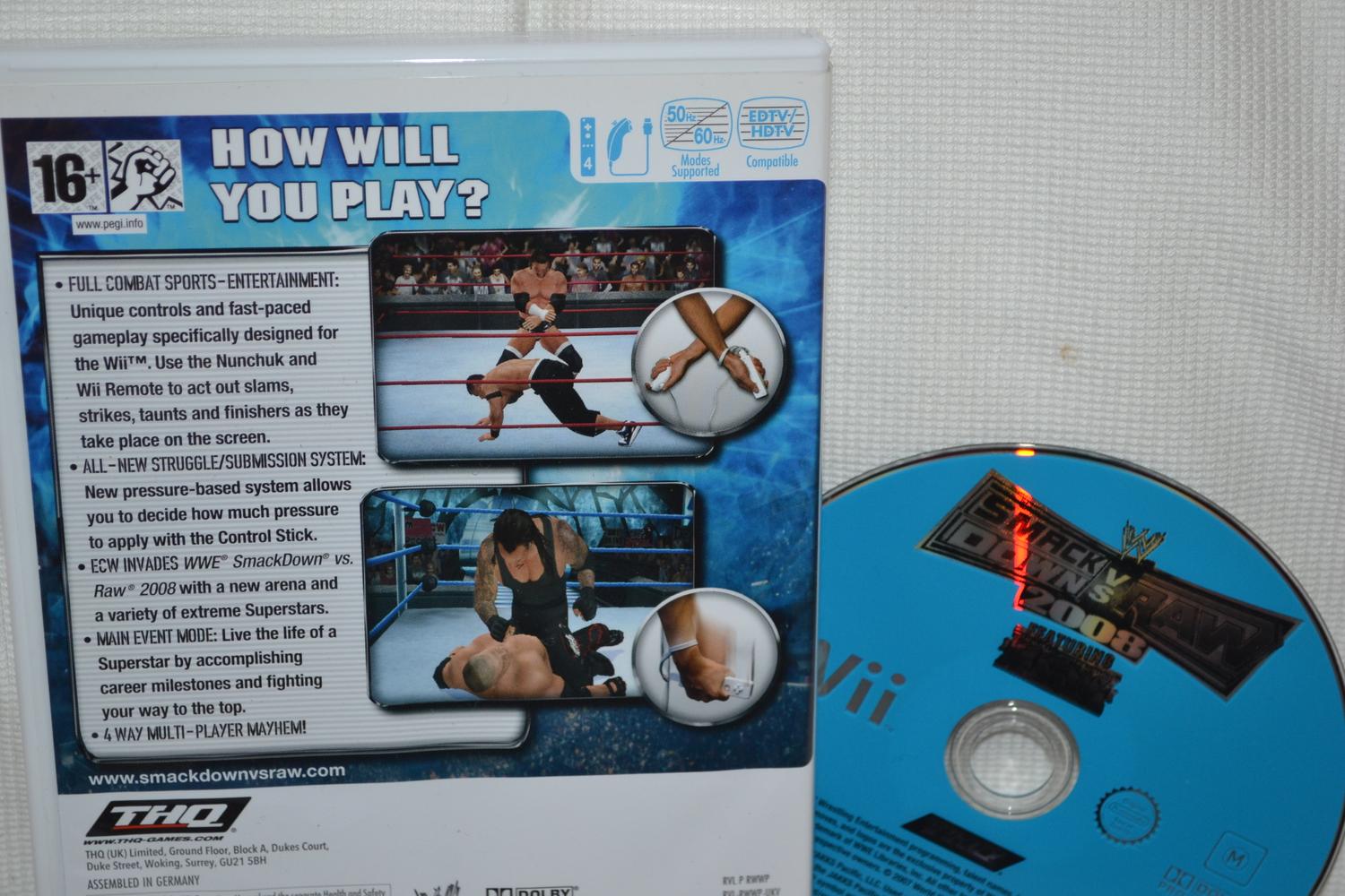 SmackDown Vs Raw 2008 Wii Nintendo (Utan Manual) Fint Skick