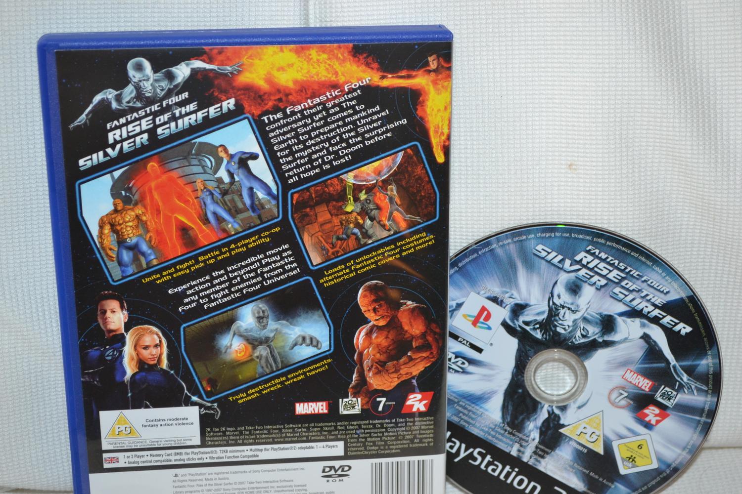 Fantastic Four Rise of the Silver Surfer PS2 (Utan Manual) Fint Skick