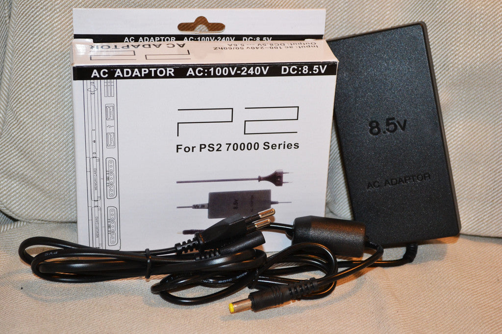 Strömadapter AC PS2 Slim Playstation 2 EU Svart Ström El Ada
