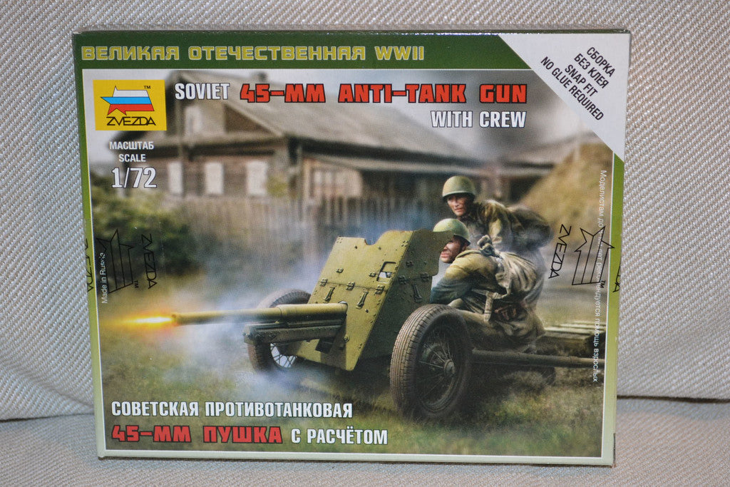 Soviet 45mm Anti-Tank Gun 1:72 Zvezda (ZV6112) 2st Figurer +