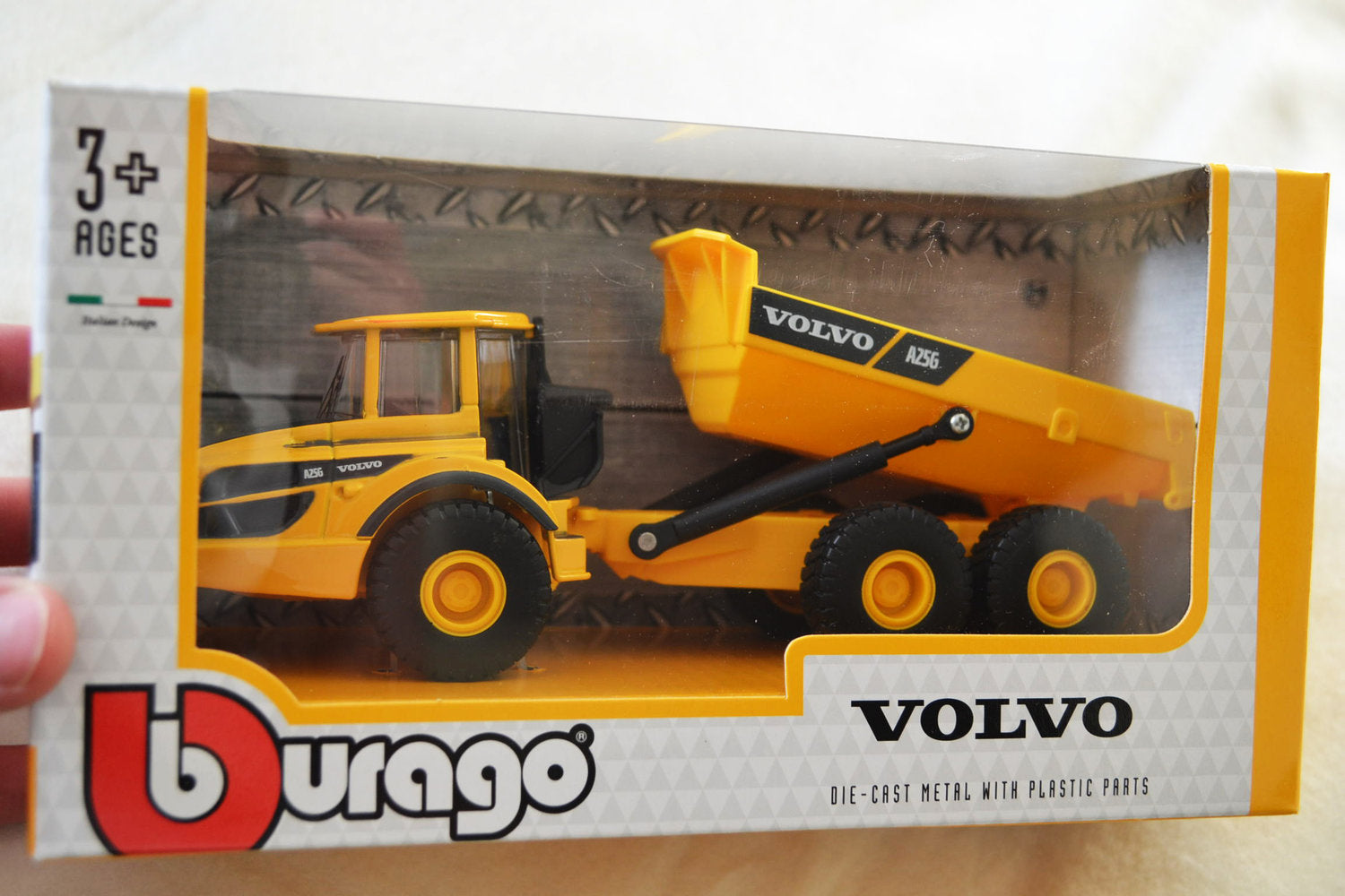 Volvo A25G Tipplastbil Arbetsfordon 1:50 Burago Bburago 18cm Ny