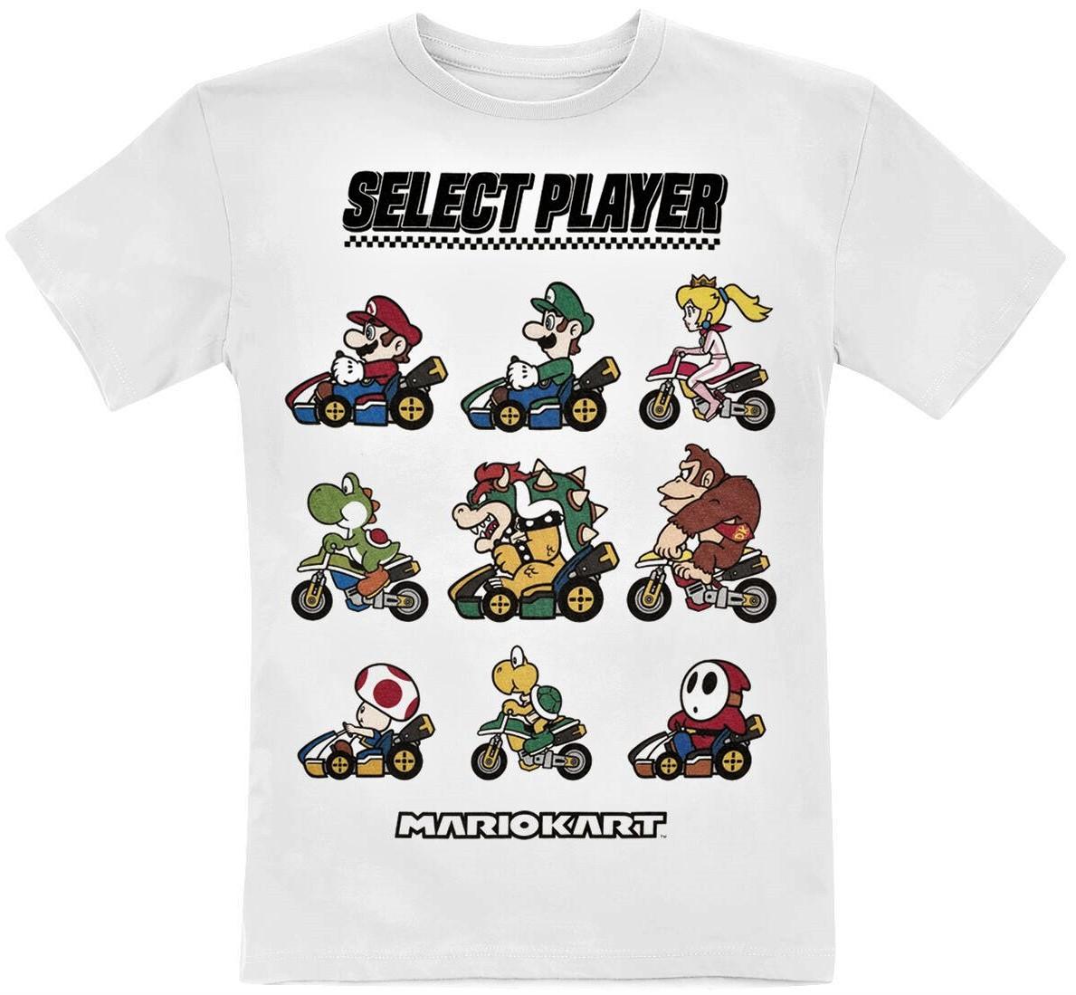 Mario Kart Select Player Vit T-Shirt Strl L Heroes Inc Tröja Nintendo Ny