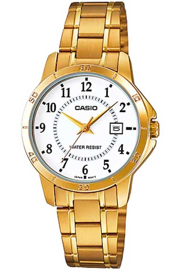 Casio Collection Vit/Guld Armbandsur Klocka 30mm LTP-V004G-7B Ny
