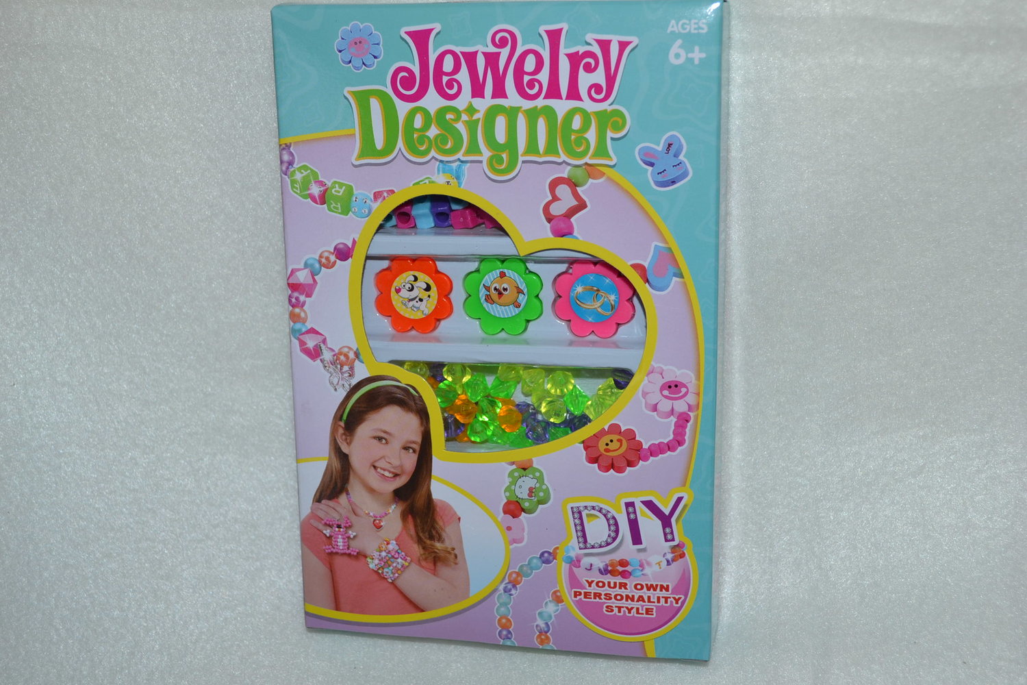 Blått Smyckesset DIY (Pärlor, Band mm) Box 2/4 Ny