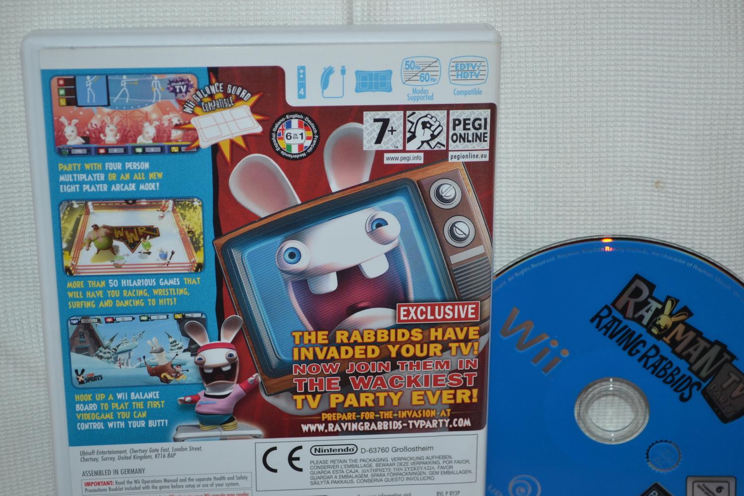 Rayman Raving Rabbids TV Party Wii Nintendo (Utan Manual) Fint Skick