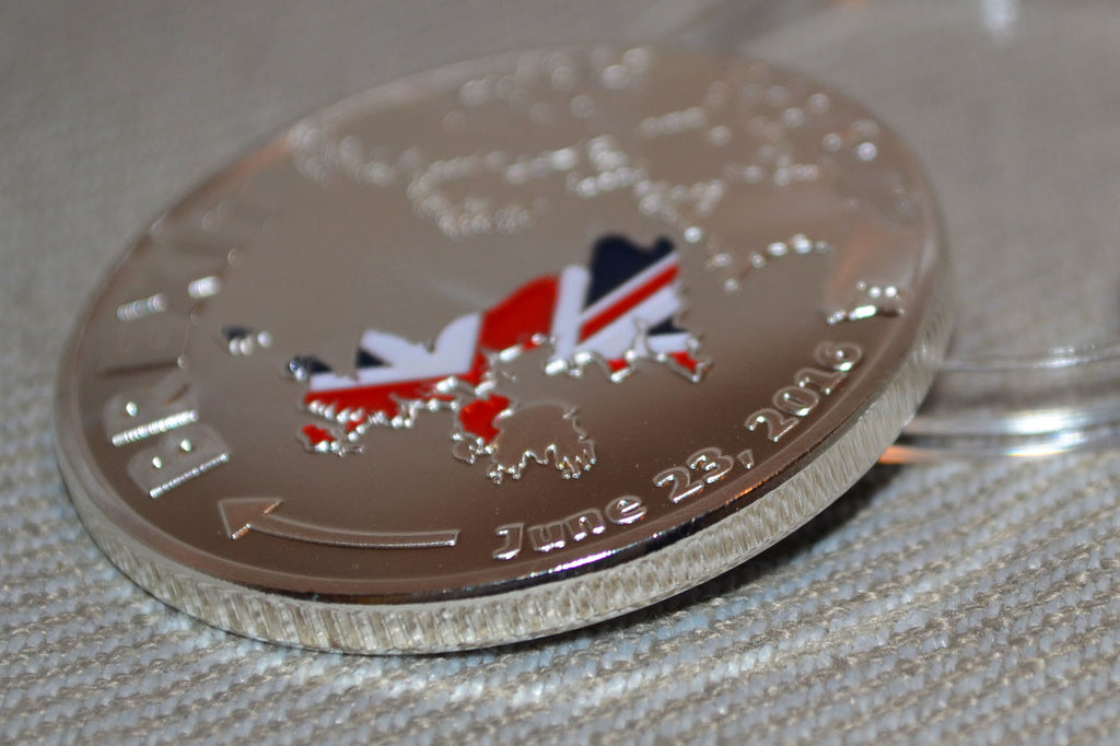 Brexit "Juni 23, 2016" Storbritannien Lämnar EU Mynt Silver