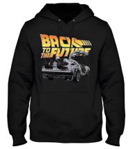 Back To The Future Svart Hoodie Tröja Svart Strl L Ny