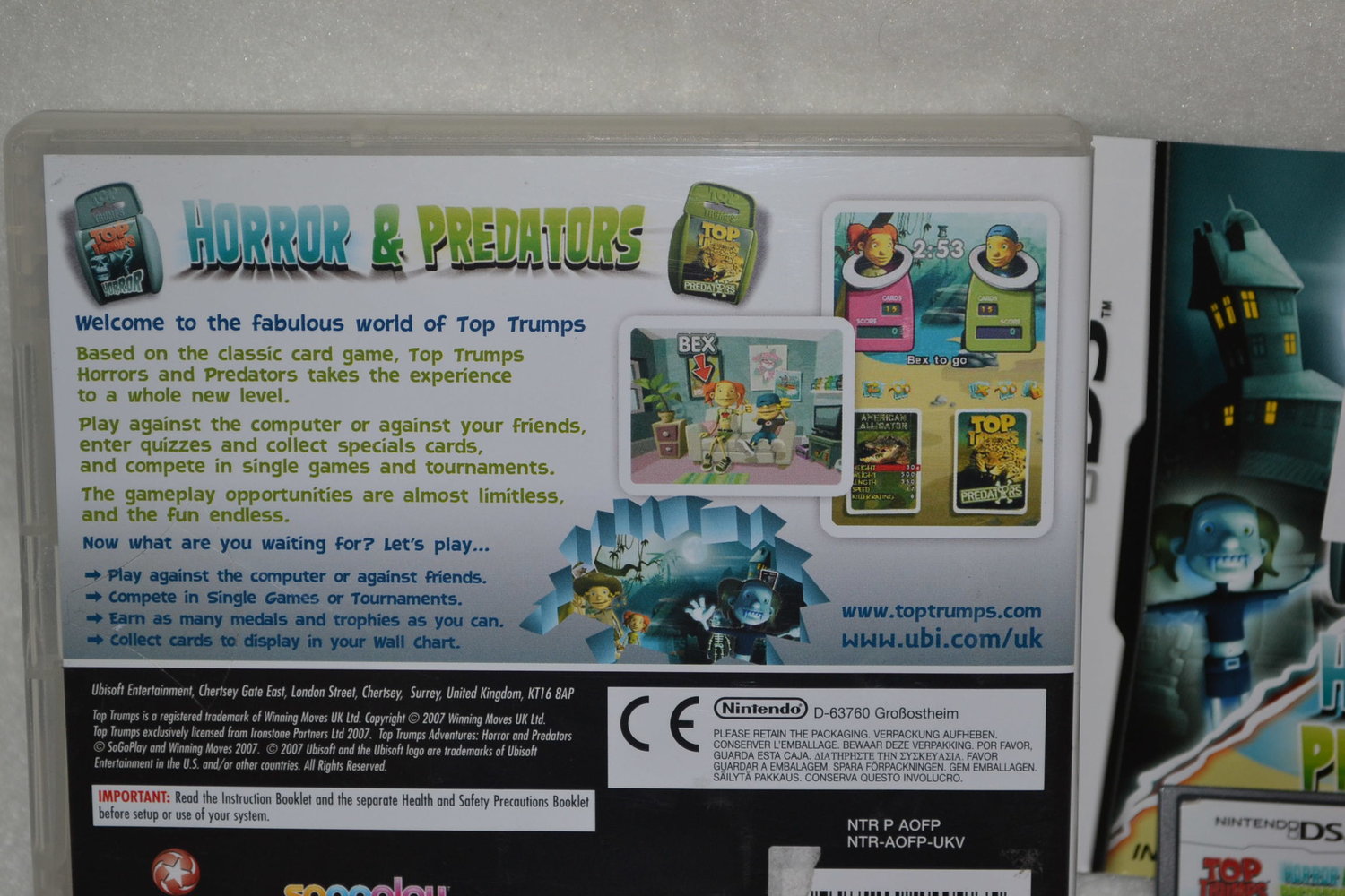 Top Trumps: Horror & Predators NDS Nintendo DS Fint Skick