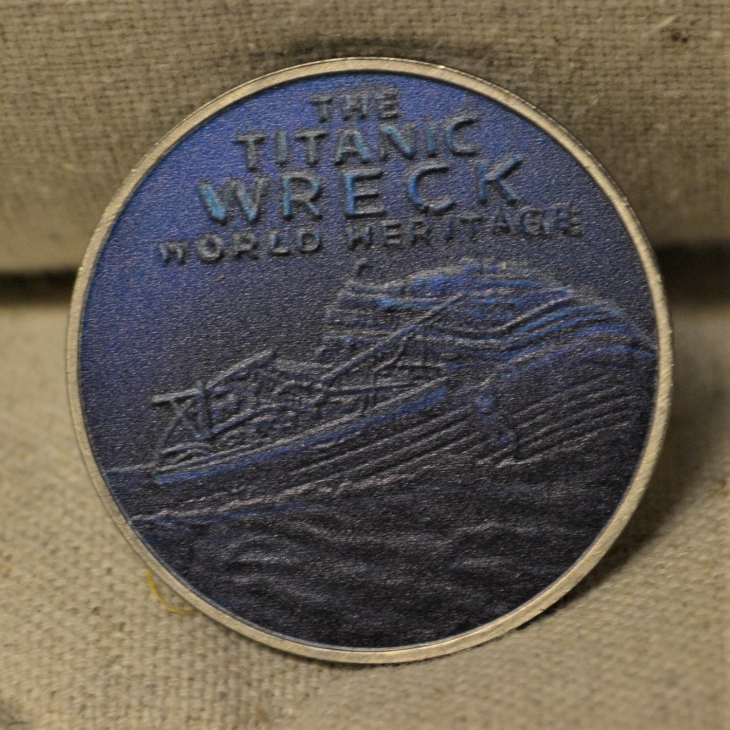 Titanic Wreck World Heritage Sjunkningen Isberg Mynt Silver Plätering 4cm Ny