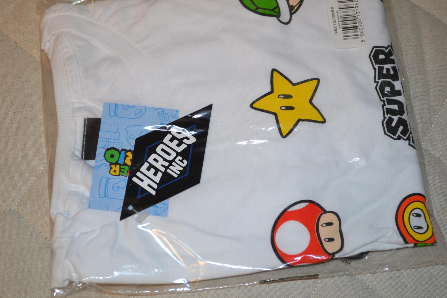 Super Mario Symboler Vit T-Shirt Strl M Heroes Inc Nintendo Ny