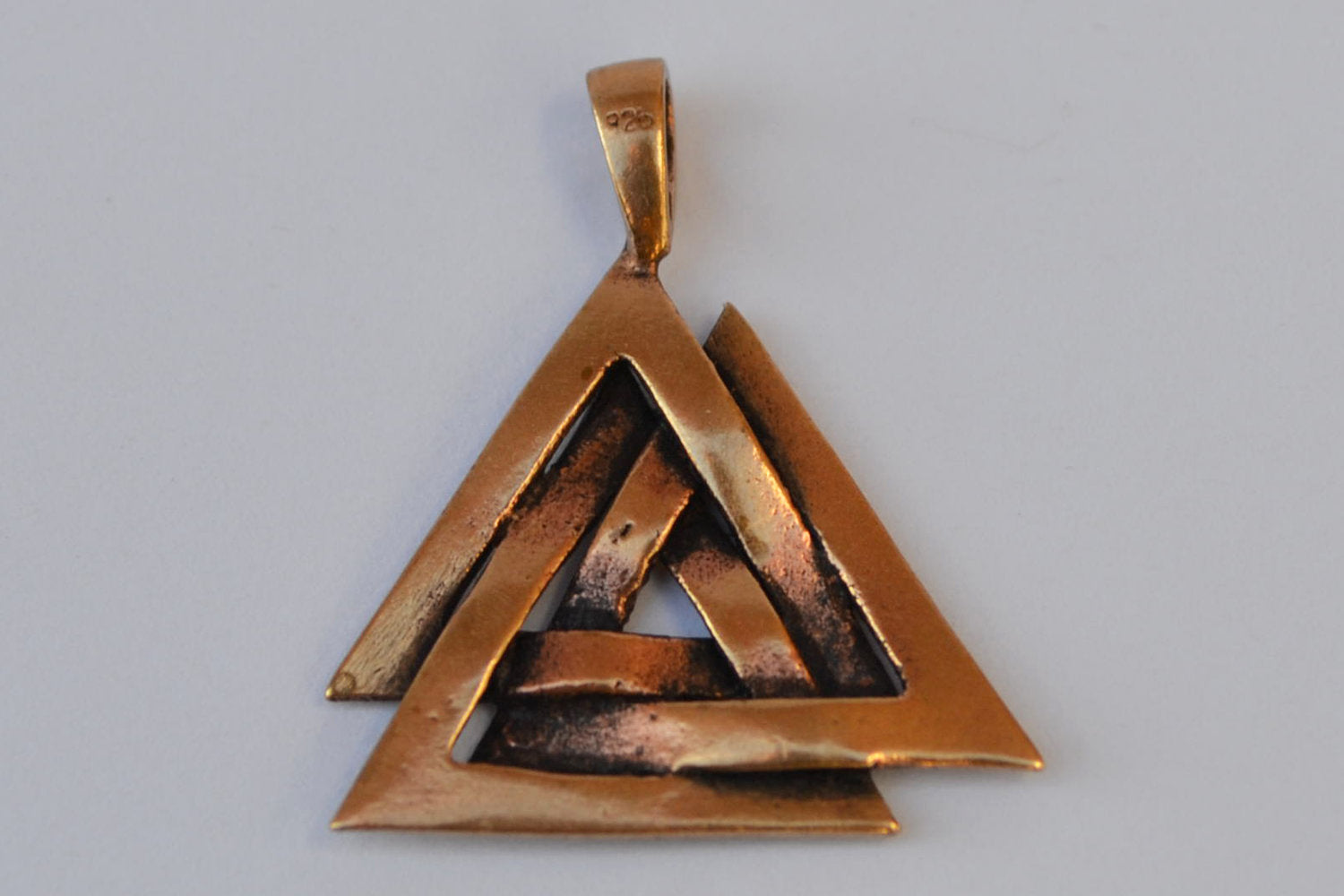Valknut Viking (Brons) Smycke Hänge Halsband Ny