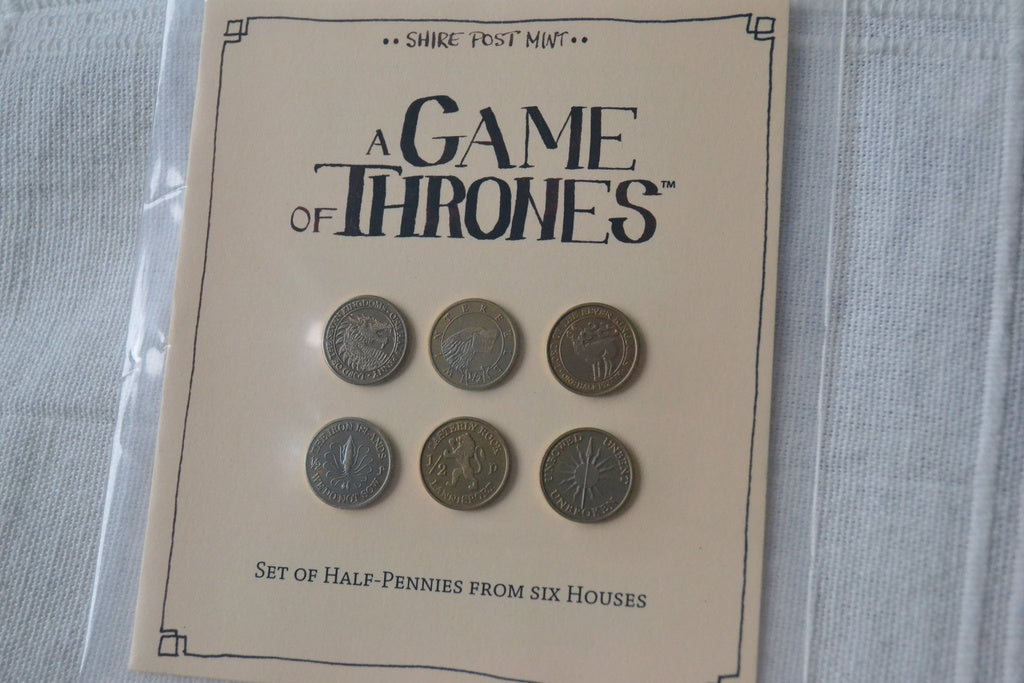 6st Mynt 1/2 Penny (Lannister, Greyjoy mfl) Game of Thrones