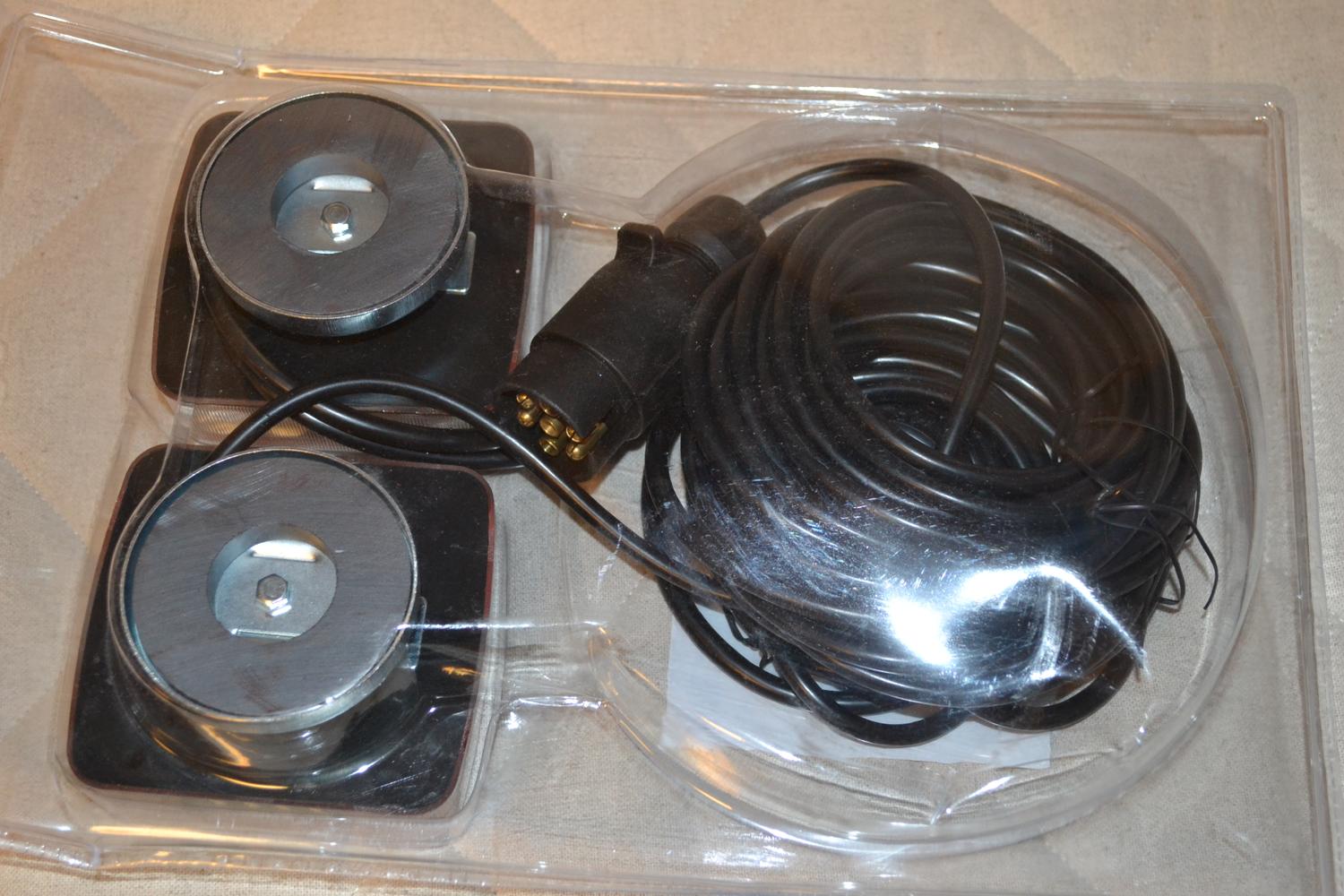 Baklyktsset LED 2st Baklampor m. Magnetfäste Sladd 7,5m Husvagn Släpvagn Ny