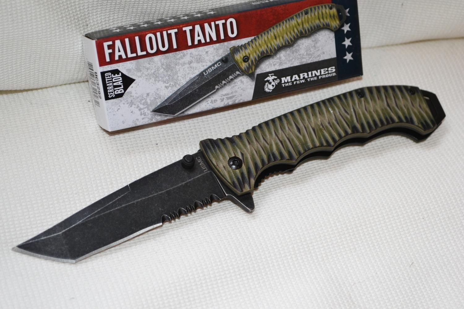 USMC Fallout Assisted Opening Tanto Fickkniv United Cutlery 10/22cm Ny
