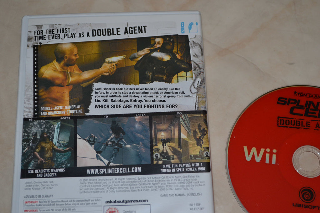 Tom Clancy's Splinter Cell: Double Agent Wii Nintendo Fint S
