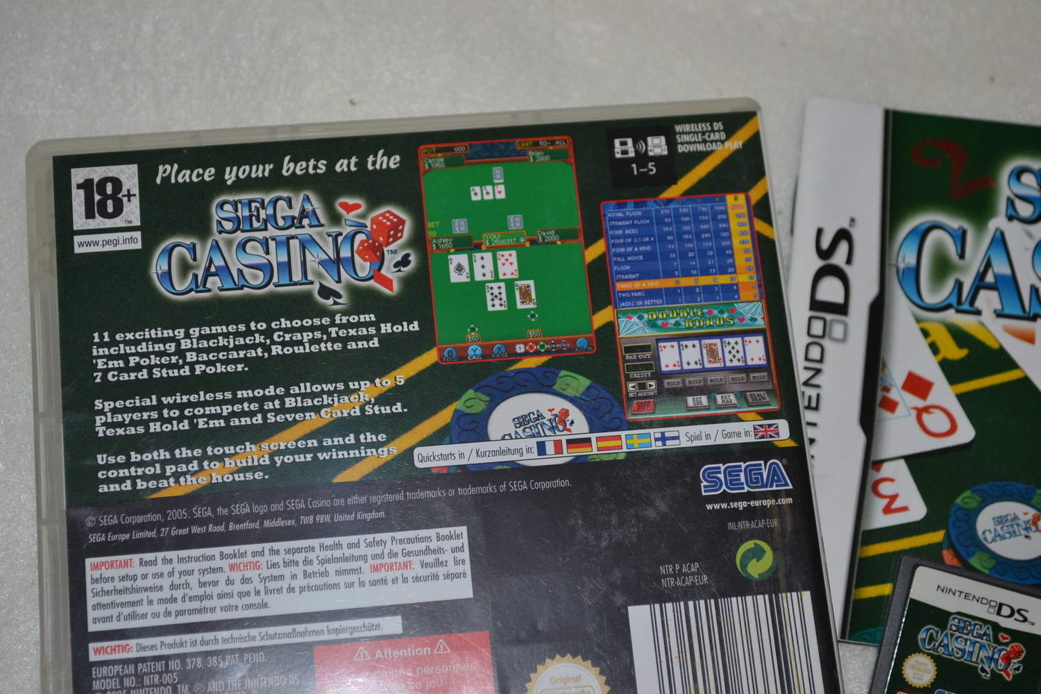 Sega Casino Puzzle NDS Nintendo DS Fint Skick