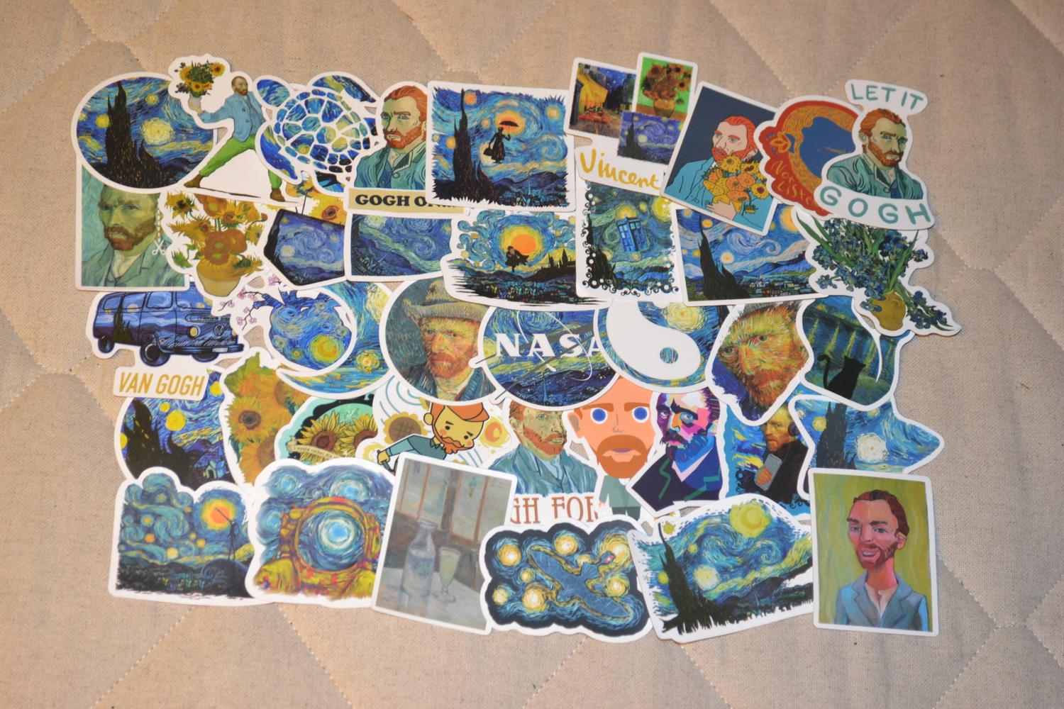 Vincent Van Gogh Målningar Konst 50st Klistermärken 5-7cm Ny