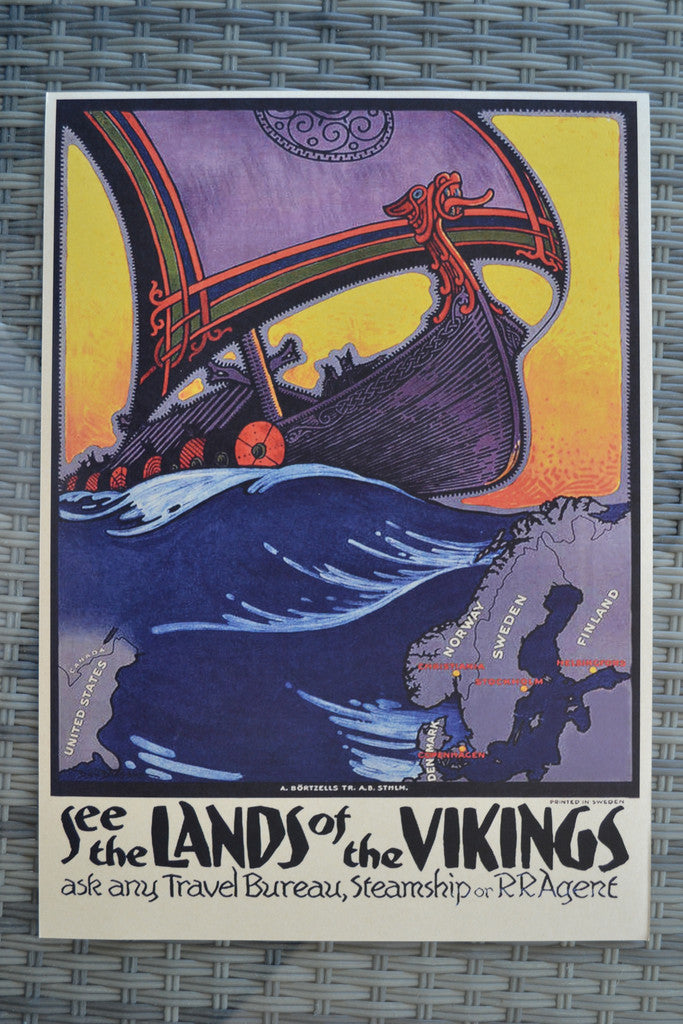 See the Lands of the Vikings, Sverige/Norge Äldre Poster Aff