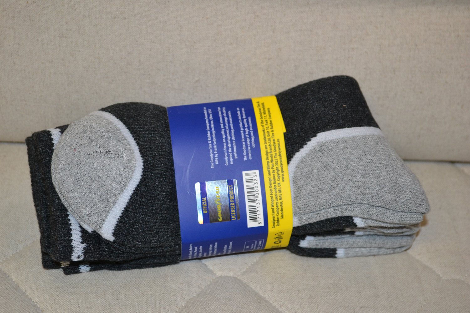 Arbetsstrumpor Goodyear 3-pack Strl 43-46 Mörkgrå 55% Bomull 42% Polyester 3% El