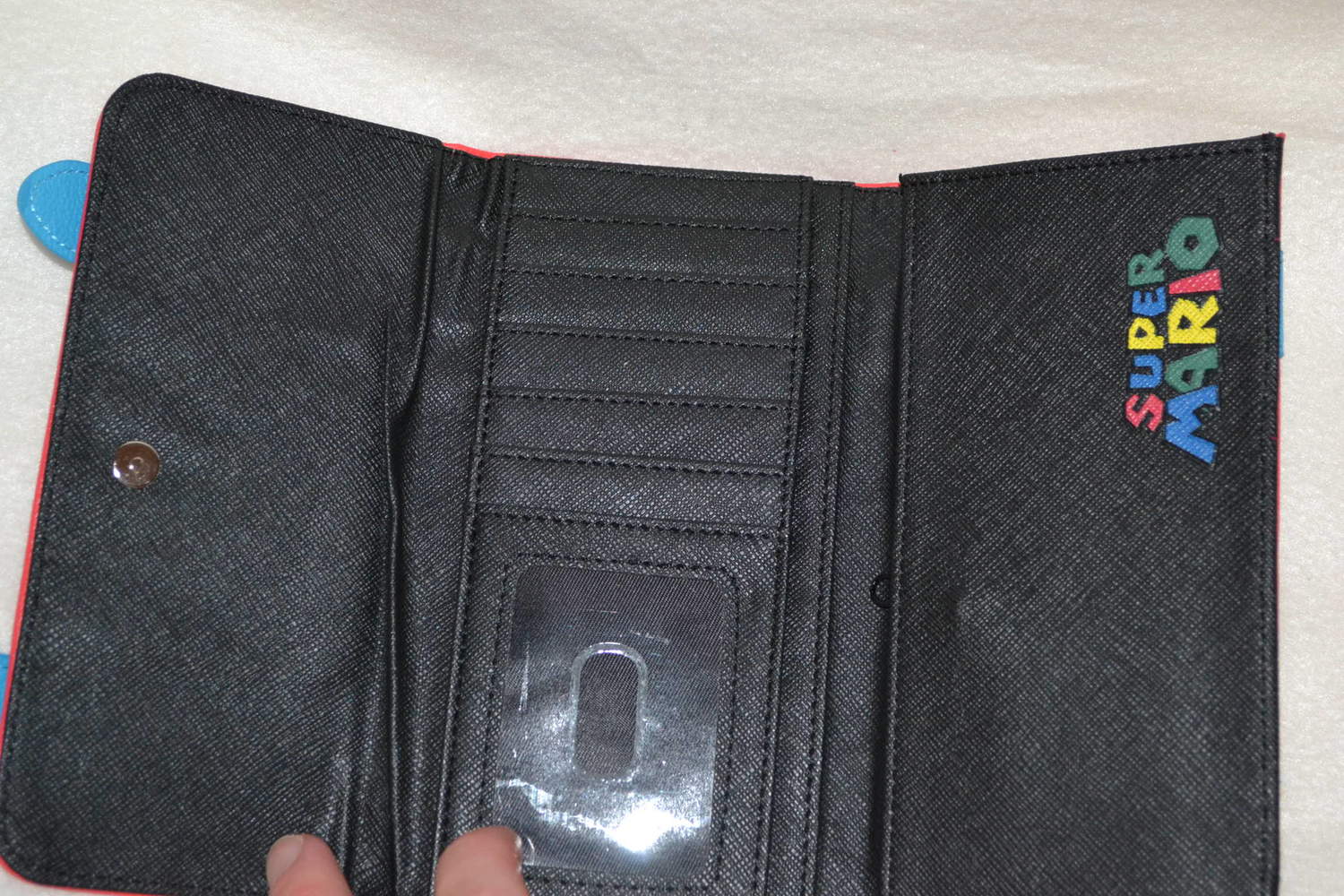 Super Mario Logo m. Knappar Nintendo Stor Börs Plånbok Tjej (17,5*9cm) Ny