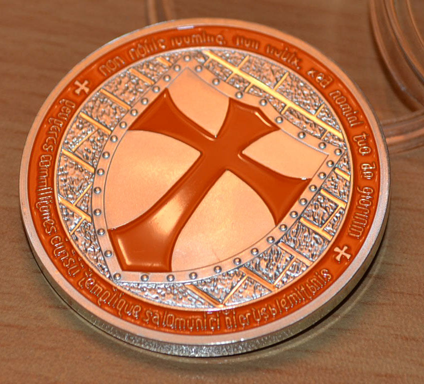 Templar Orange Silver Mynt Tempelriddarorden Knights Se hit!