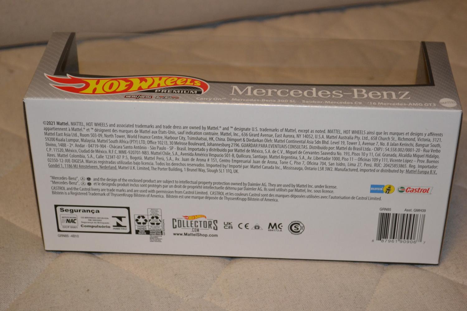 Mercedes Premium Set 1:64 Hot Wheels 7cm 300 SL C9 AMG GT3 Ny