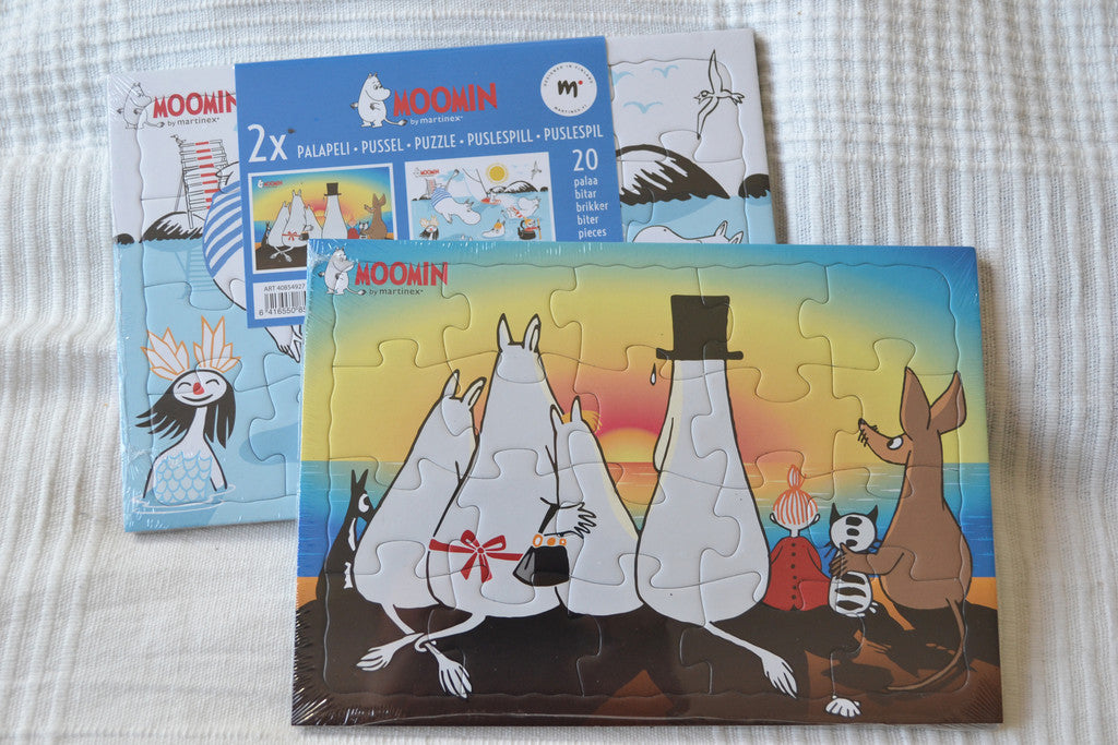 2st Pussel Mumin (Solnedgång & Simning Baddags) A5 21*15cm N