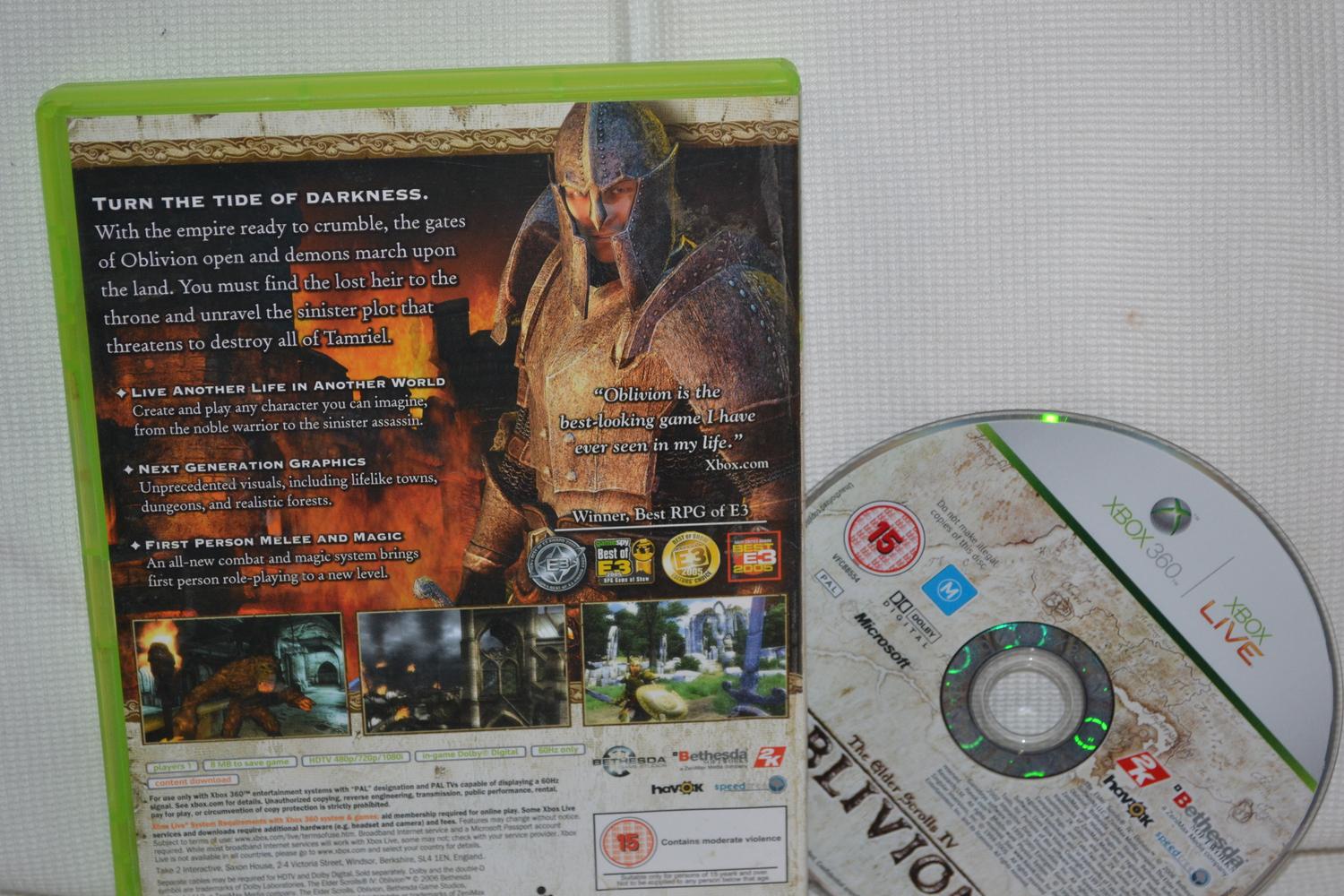 The Elder Scrolls IV 4 Oblivion Xbox 360 Fint Skick