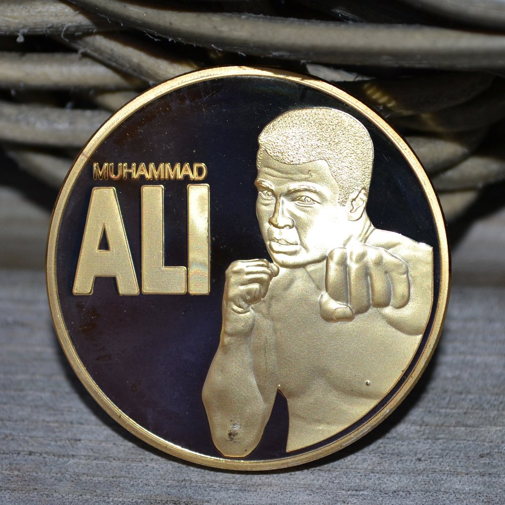 Muhammad Ali (Boxing Champion, m. statistik) Mynt Guld Pläte