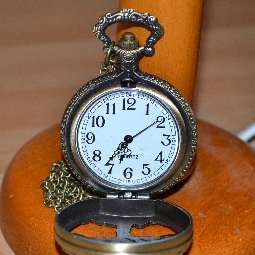 Träd Klassiskt Grenar m. Hålighet Fickur Quartz klocka (Vintage Brons) Ny