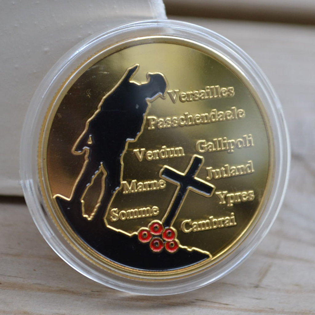 Första Världskriget (Great War 1914-1918) WWI Mynt Minnes Gu