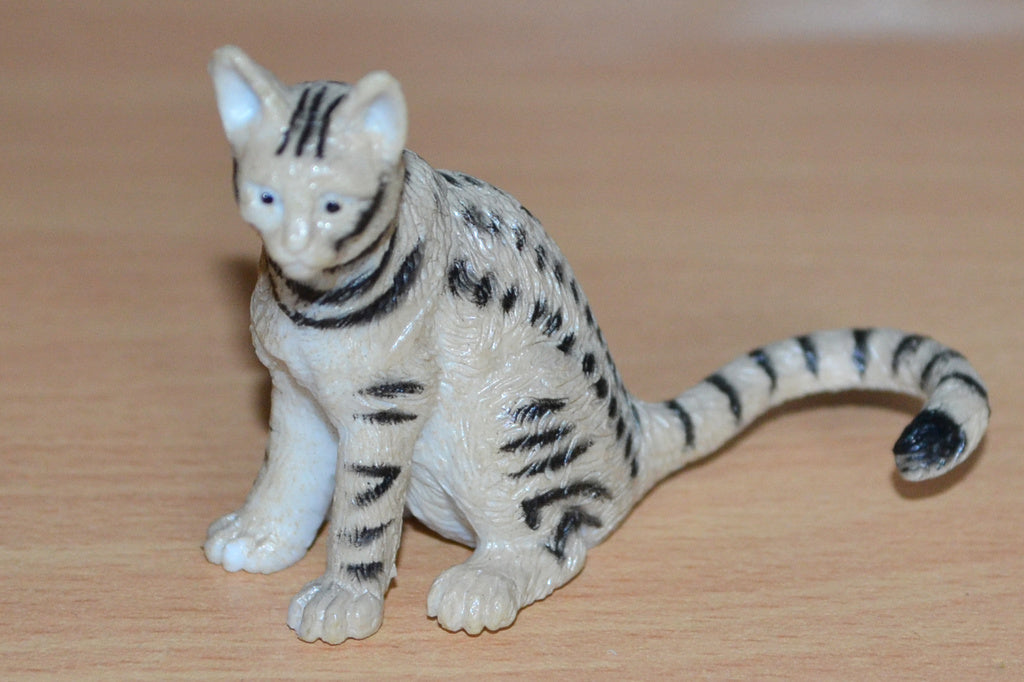 Sandbrun/Svarta Ränder Katt 6cm Lek/Prydnad/Present Ny